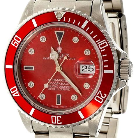 rolex submariner red dial replacement|Rolex Submariner bezel parts.